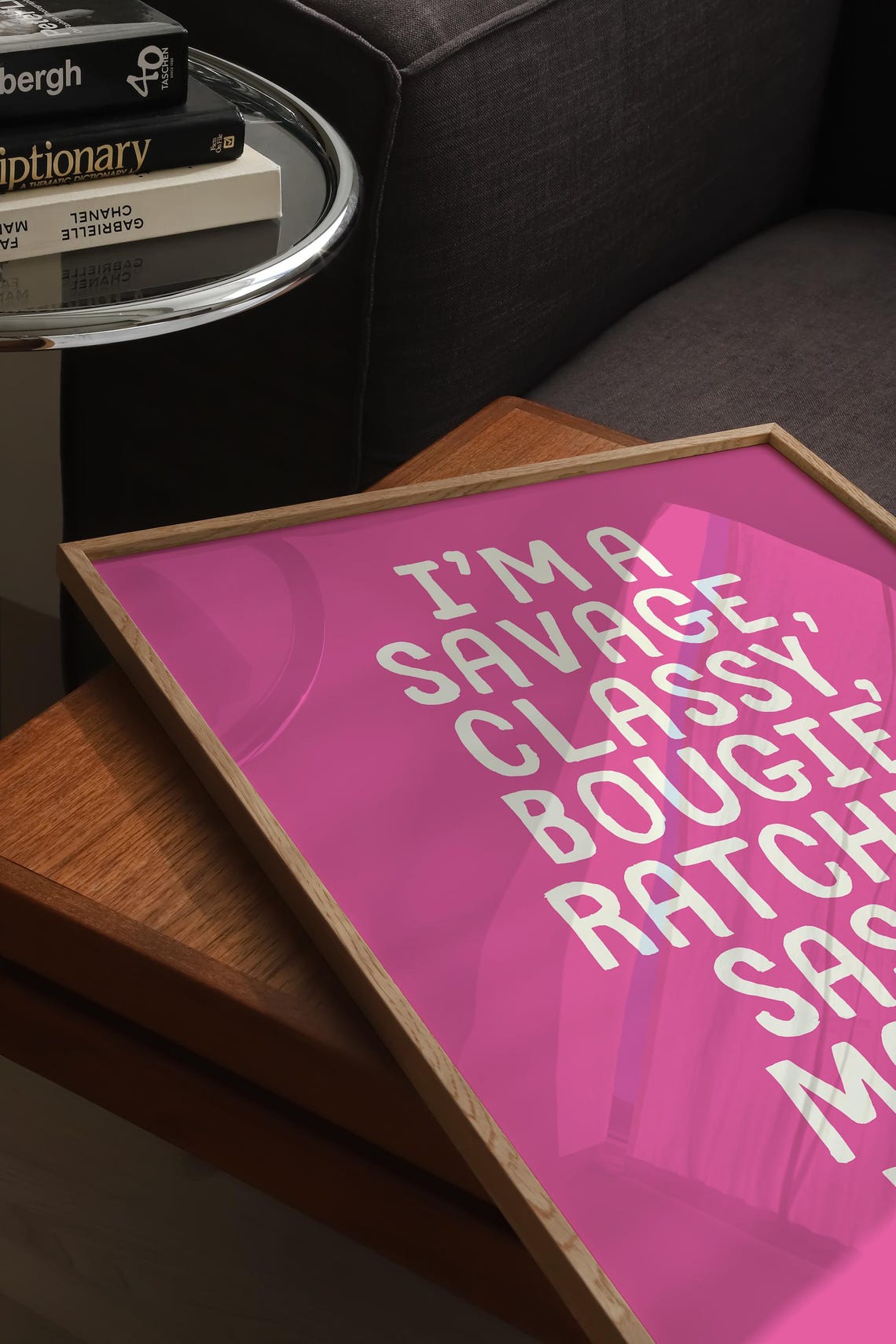 Sassy Savage Classy Moody Girly Quote Pink Typography Poster - Image 4