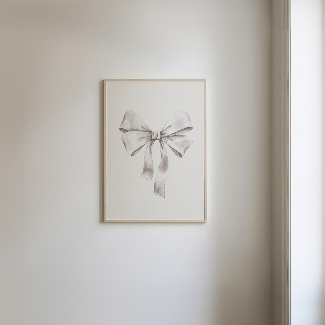 White Bow Print, Preppy Coquette Watercolor Art Print - Image 2