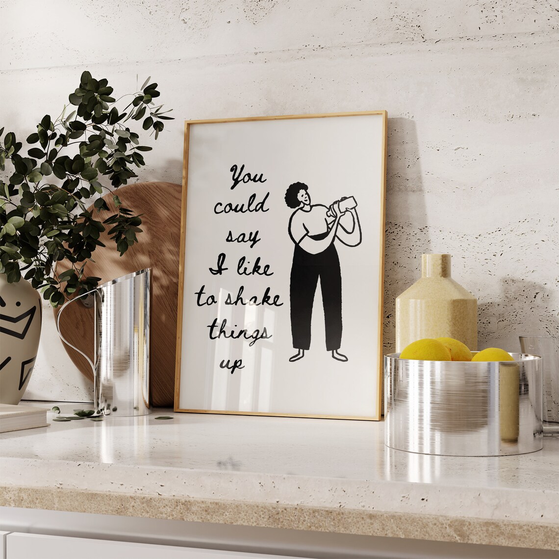 La Barmaid Print Cute Bartender Poster Minimalist Kitchen Decor Funny Bar Cart Wall Art Modern Bar Cart Decor Drinks - Image 5