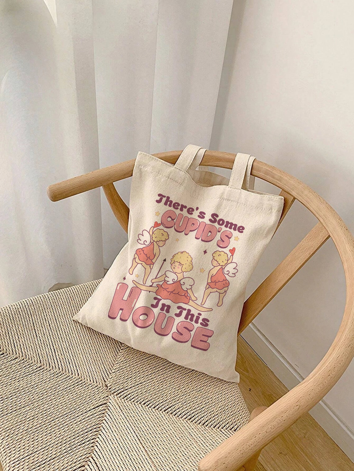 There's Some Cupids In This House Valentines Cherub Art Poster - Image 4