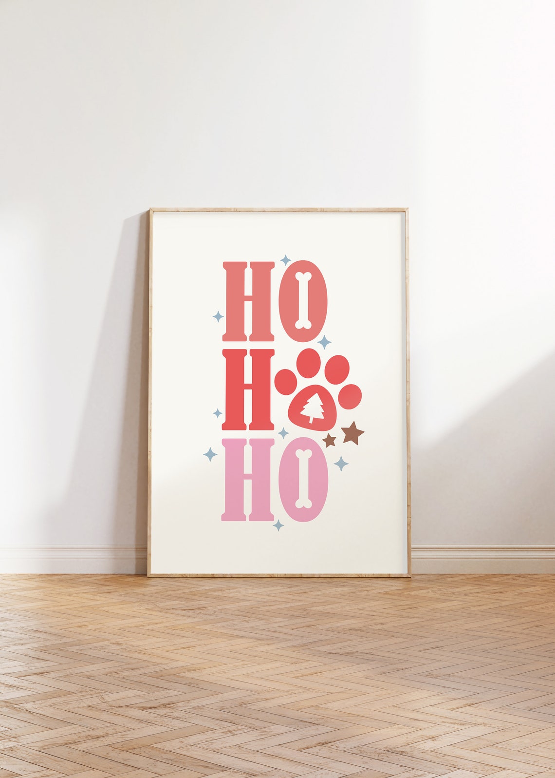 Ho Ho Ho Dog Paw Print Dog Quotes Print Christmas Dog Print Funny Dog Print Funny Christmas Decor Humorous Christmas Wall Art - Image 2