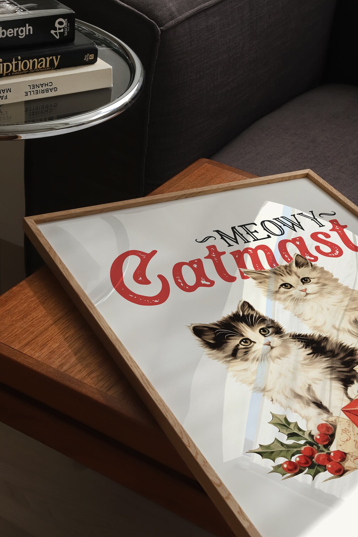 Meowy Catmas Vintage Kittens With Christmas Gifts Holiday Poster - Image 5