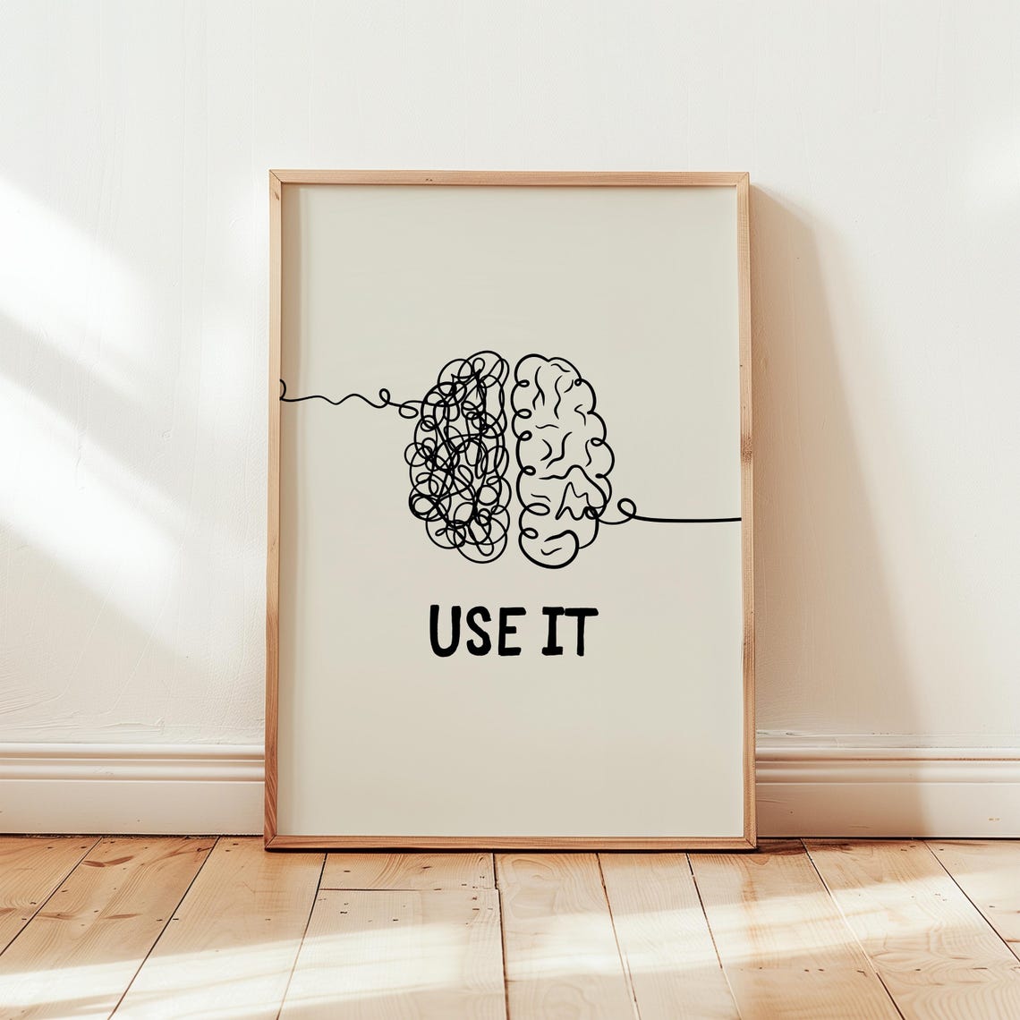 Use It Brain Line Art Creative Thinking Mindset Motivation Poster - Image 2