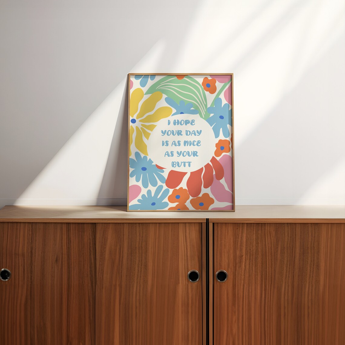 Nice Butt Retro Floral Quote Art Print - Image 2
