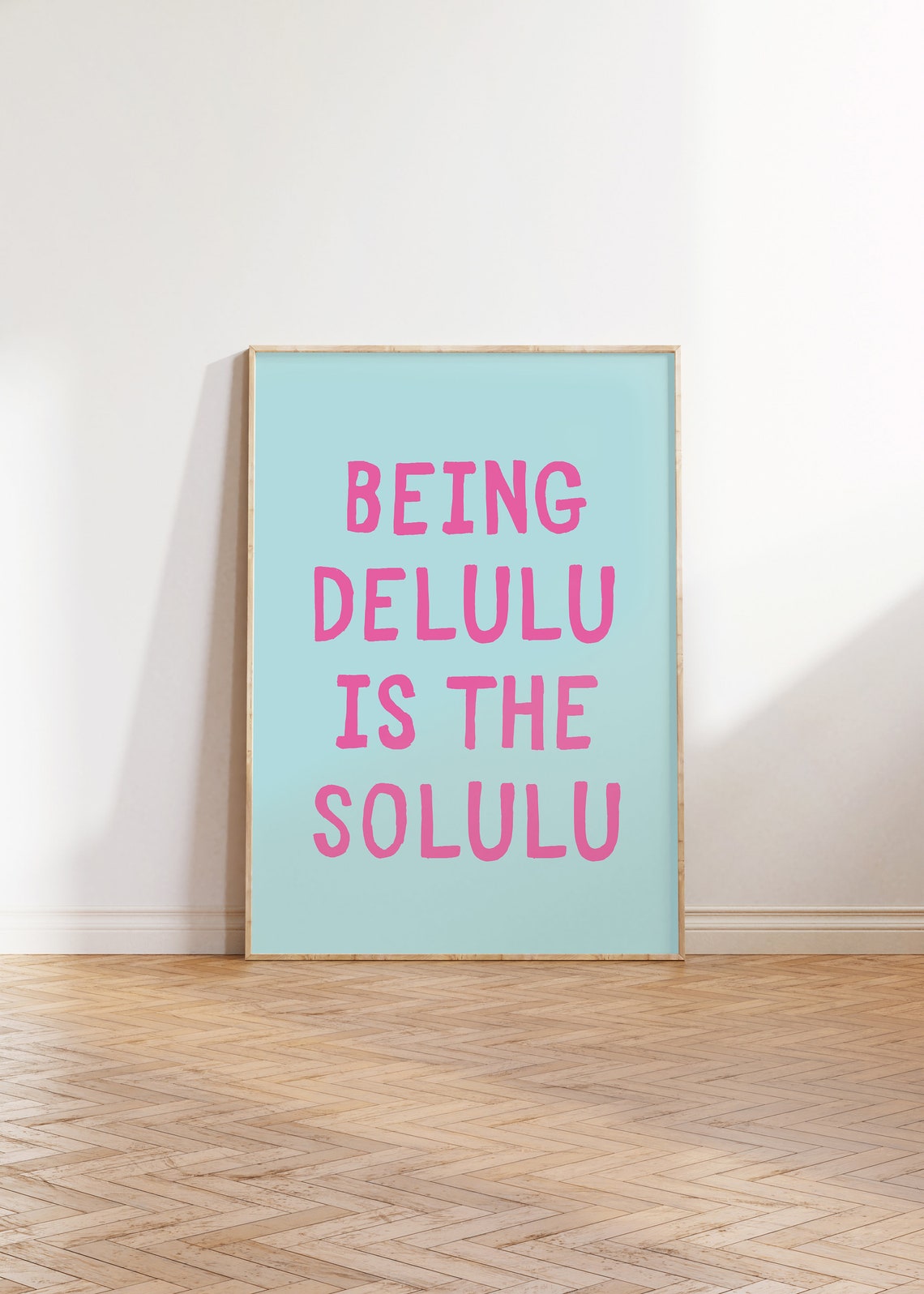 Being Delulu Is The Solulu Girly Pink Mint Dorm Decor Poster - Image 2