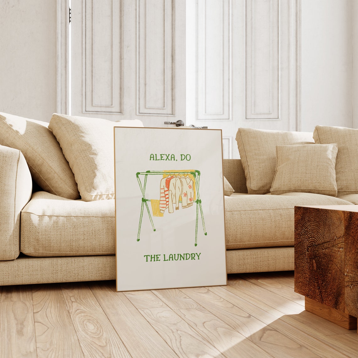 Alexa Do The Laundry Funny Clothes Rack Laundry Room Decor Poster - Image 2
