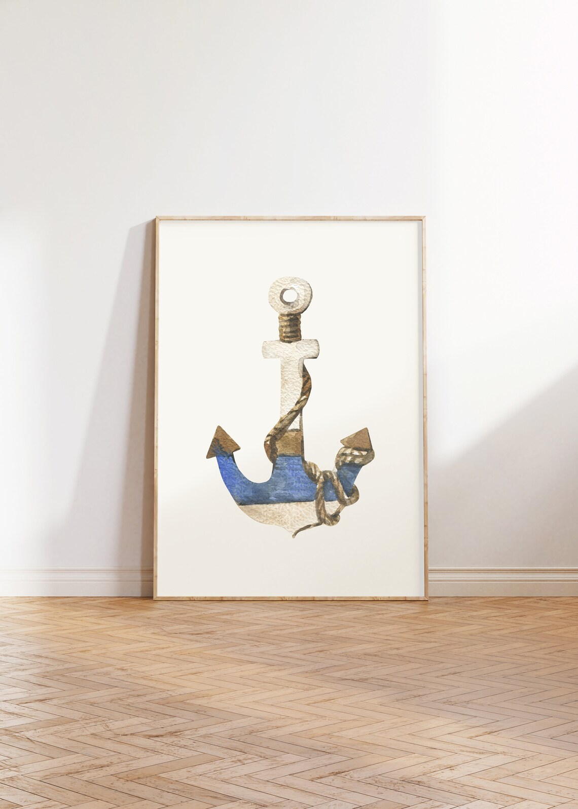 Watercolor Anchor Poster Print, Nautical Nursery Decor - Image 2