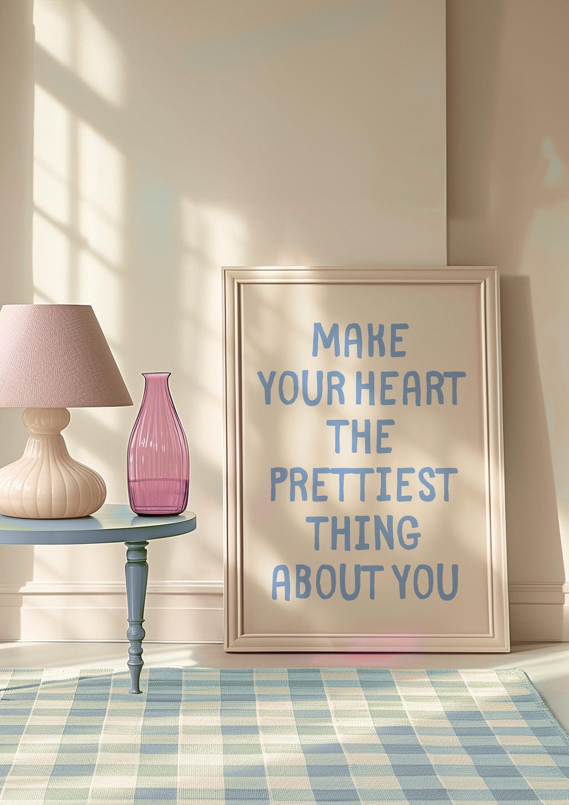 Make Your Heart The Prettiest Thing About You Blue Quote Poster - Image 2