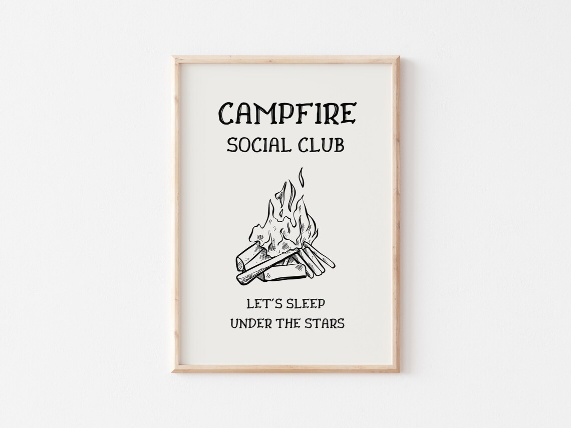 Campfire Social Club Sleep Under The Stars Campfire Drawing Poster - Image 3
