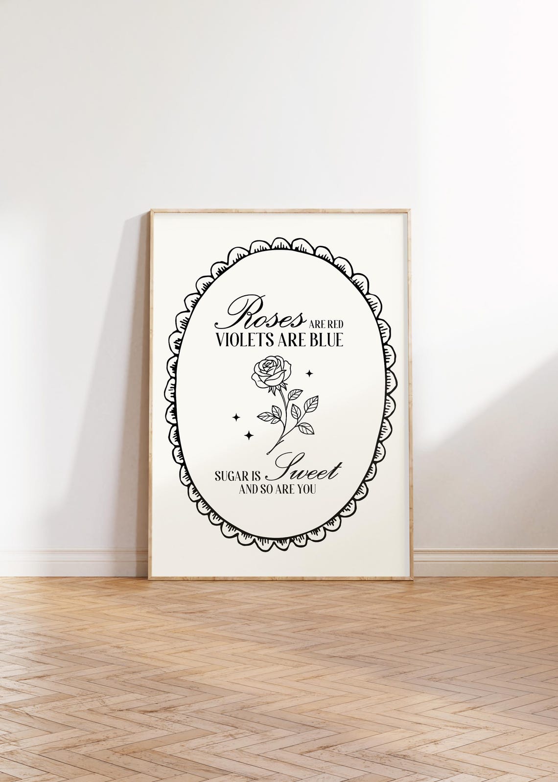Roses Are Red Violets Are Blue Sweet Romantic Love Quote Poster - Image 2