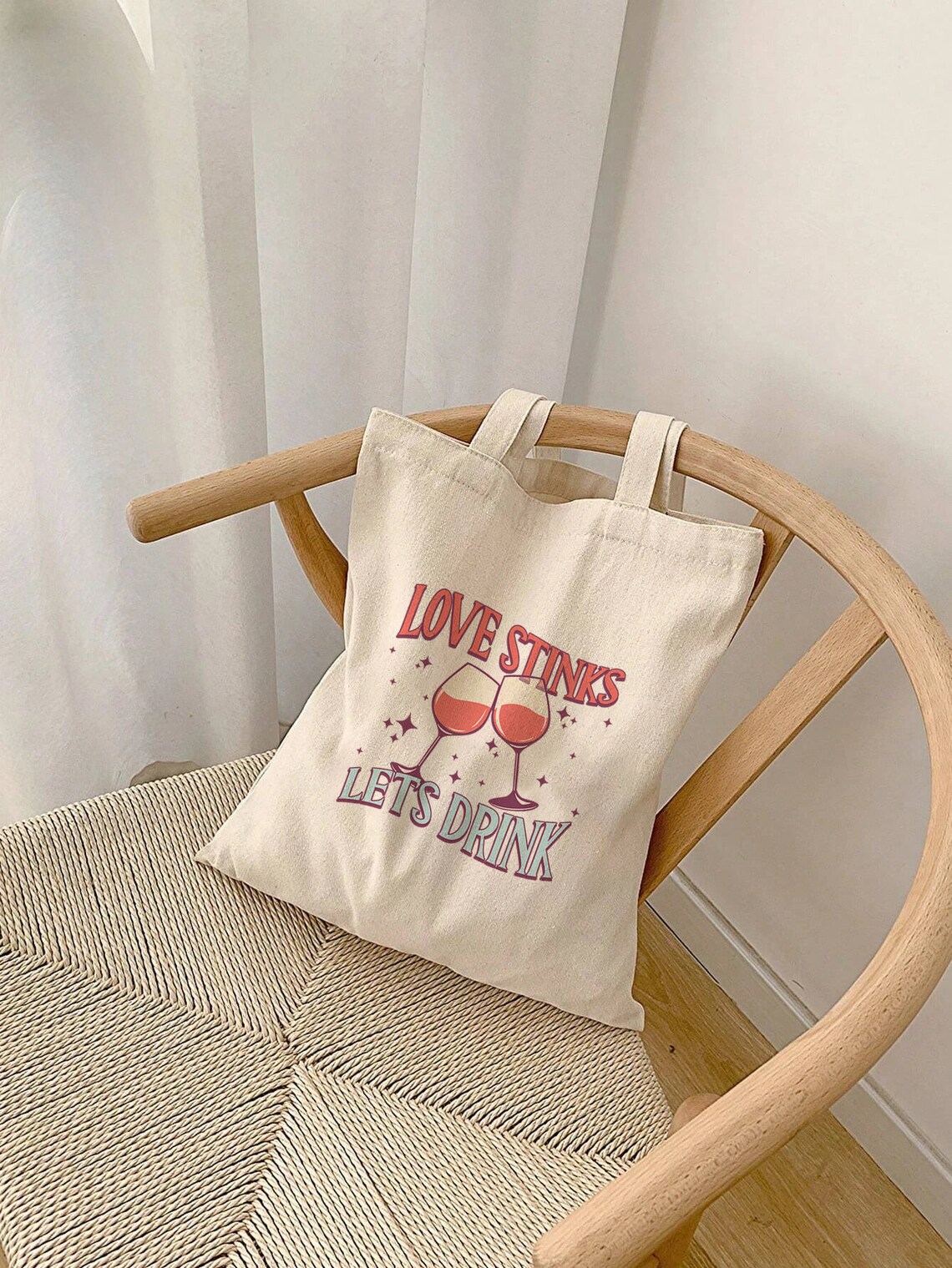 Love Stinks Lets Drink Funny Wine Anti Valentine Quote Art Poster - Image 3