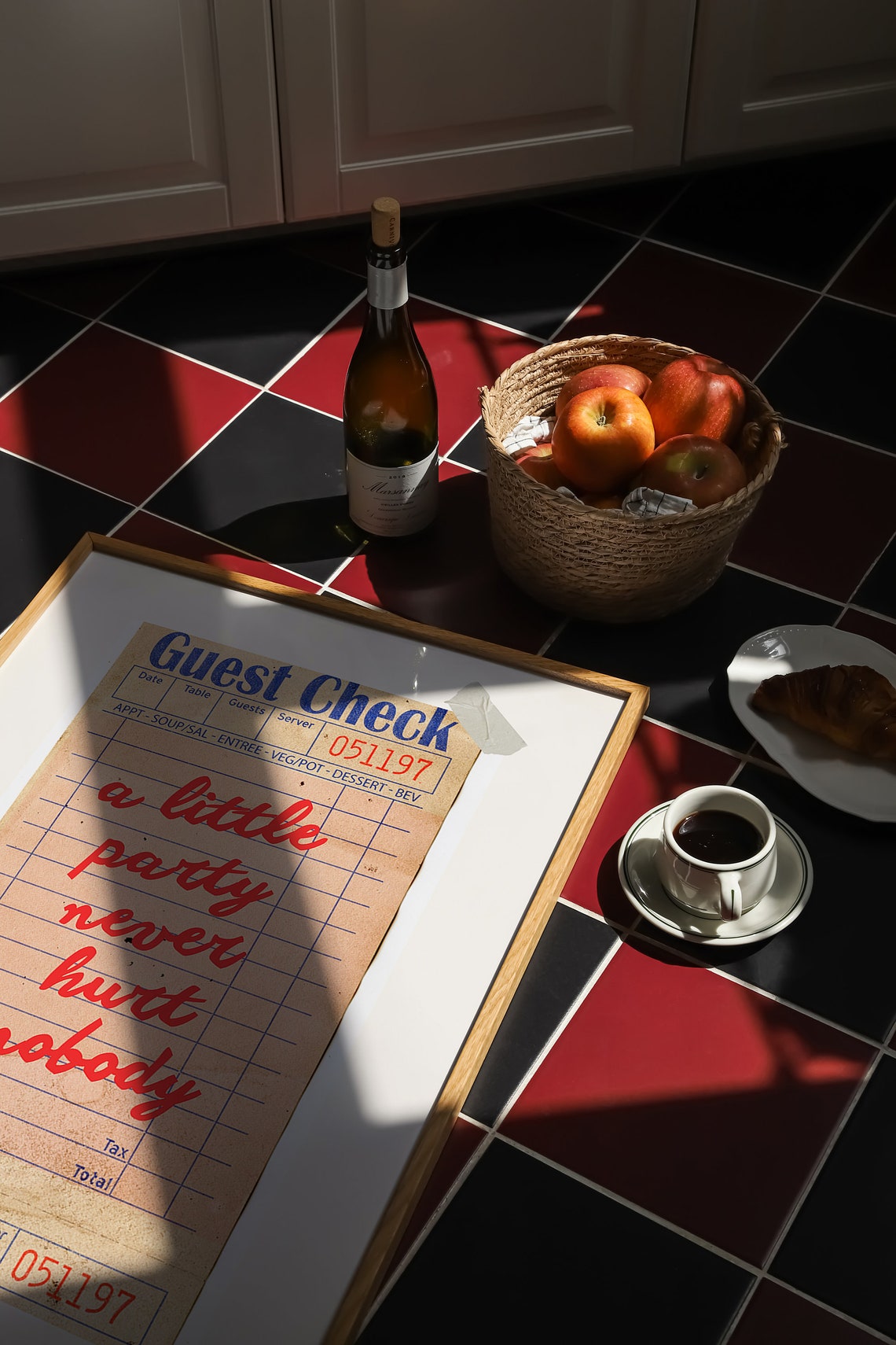 A Little Party Never Hurt Nobody Retro Diner Guest Check Wall Art - Image 3