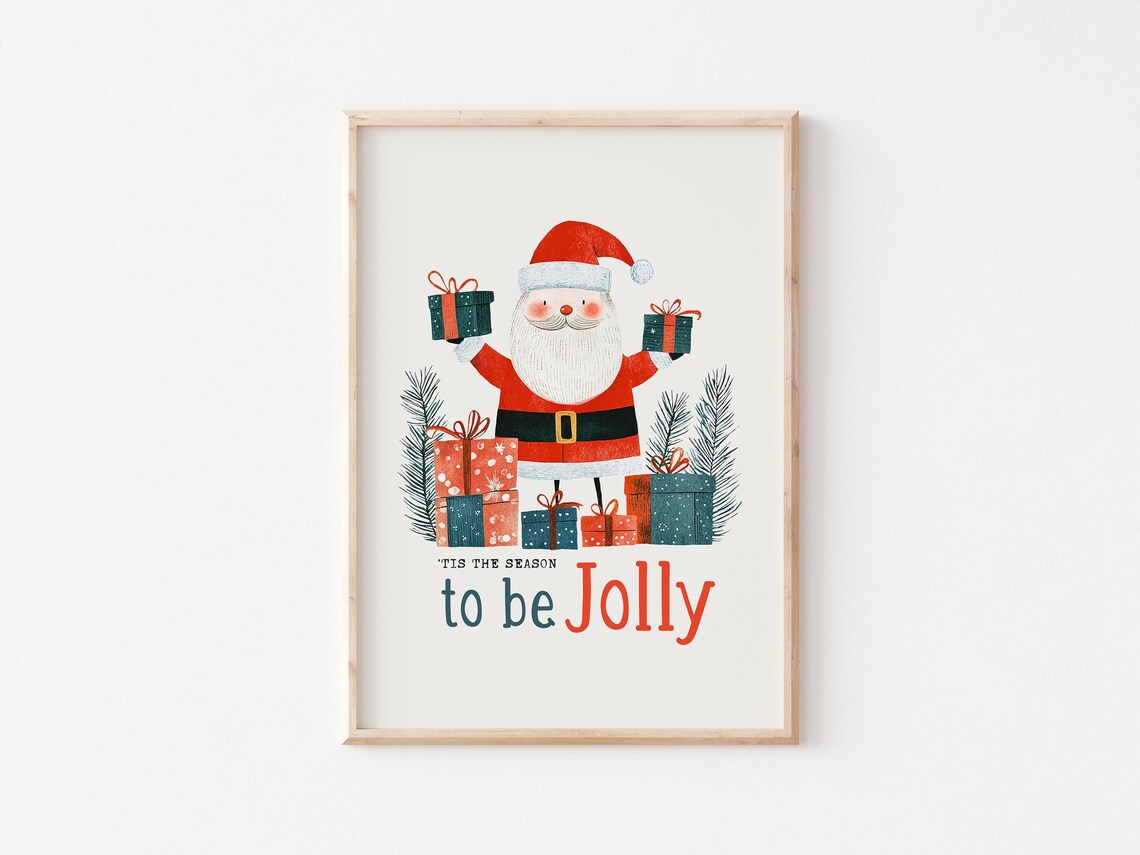 Tis the Season to Be Jolly Santa Claus Christmas Gifts Poster - Image 5