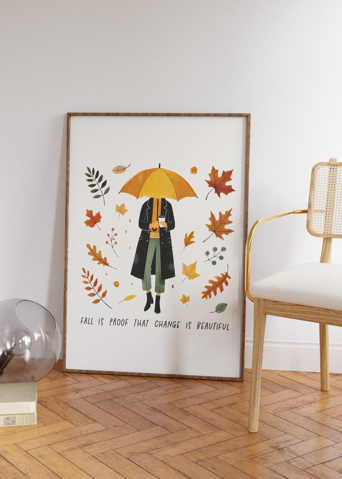 Fall Is Proof That Change Is Beautiful Woman Umbrella Poster - Image 4