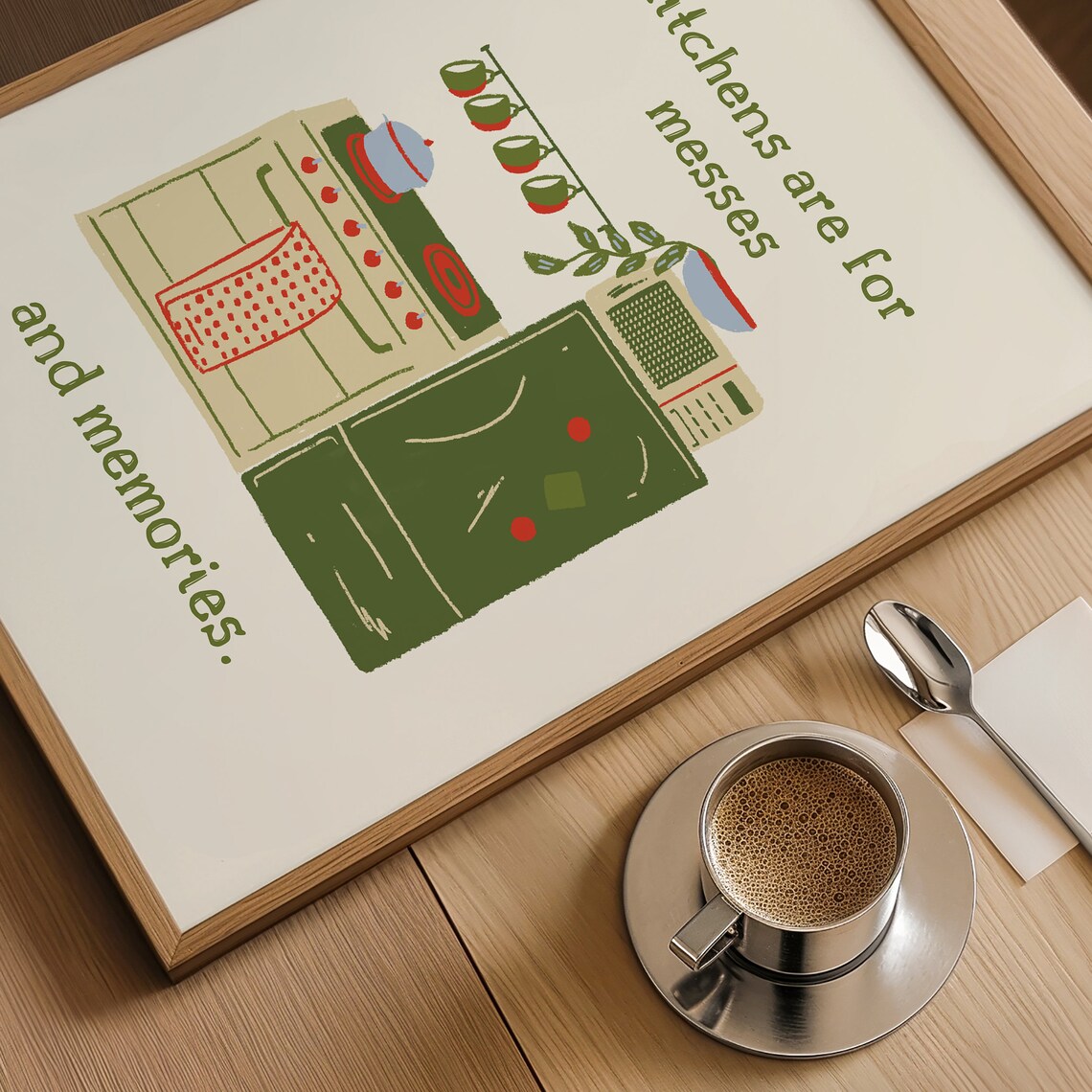 Colorful Kitchen Print Kitchen Quotes Prints Dining Room Decor Retro Foodie Art Trendy Kitchen Decor Cute Kitchen Art - Image 5