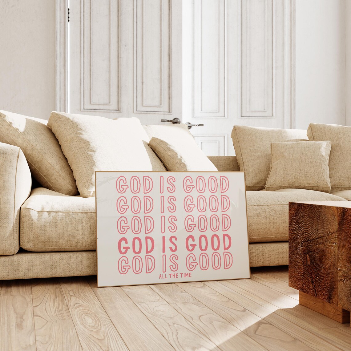 God Is Good All The Time Pink Retro Christian Faith Verse Poster - Image 5