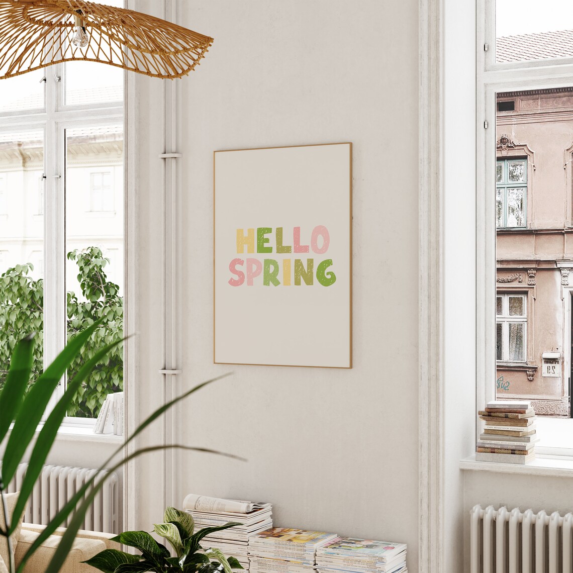 Hello Spring Watercolor Spring Wall Art Print - Image 3
