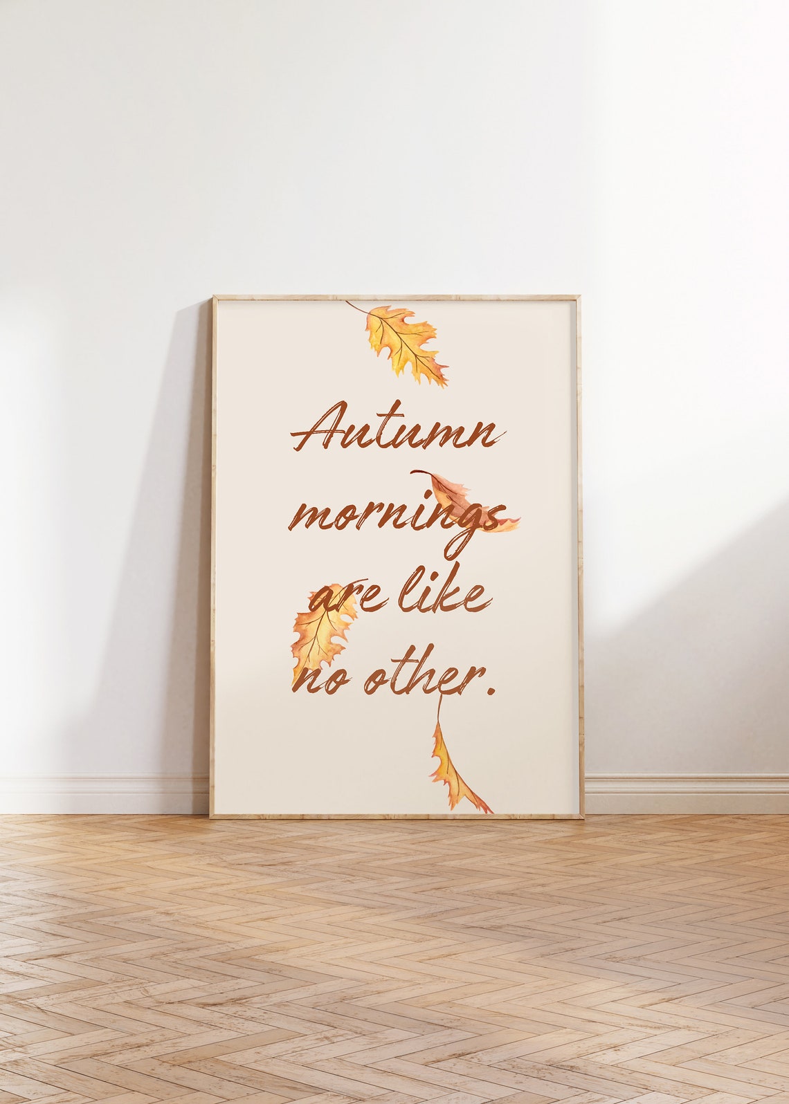 Autumn Mornings Are Like No Other Oak Leaf Script Fall Poster - Image 3