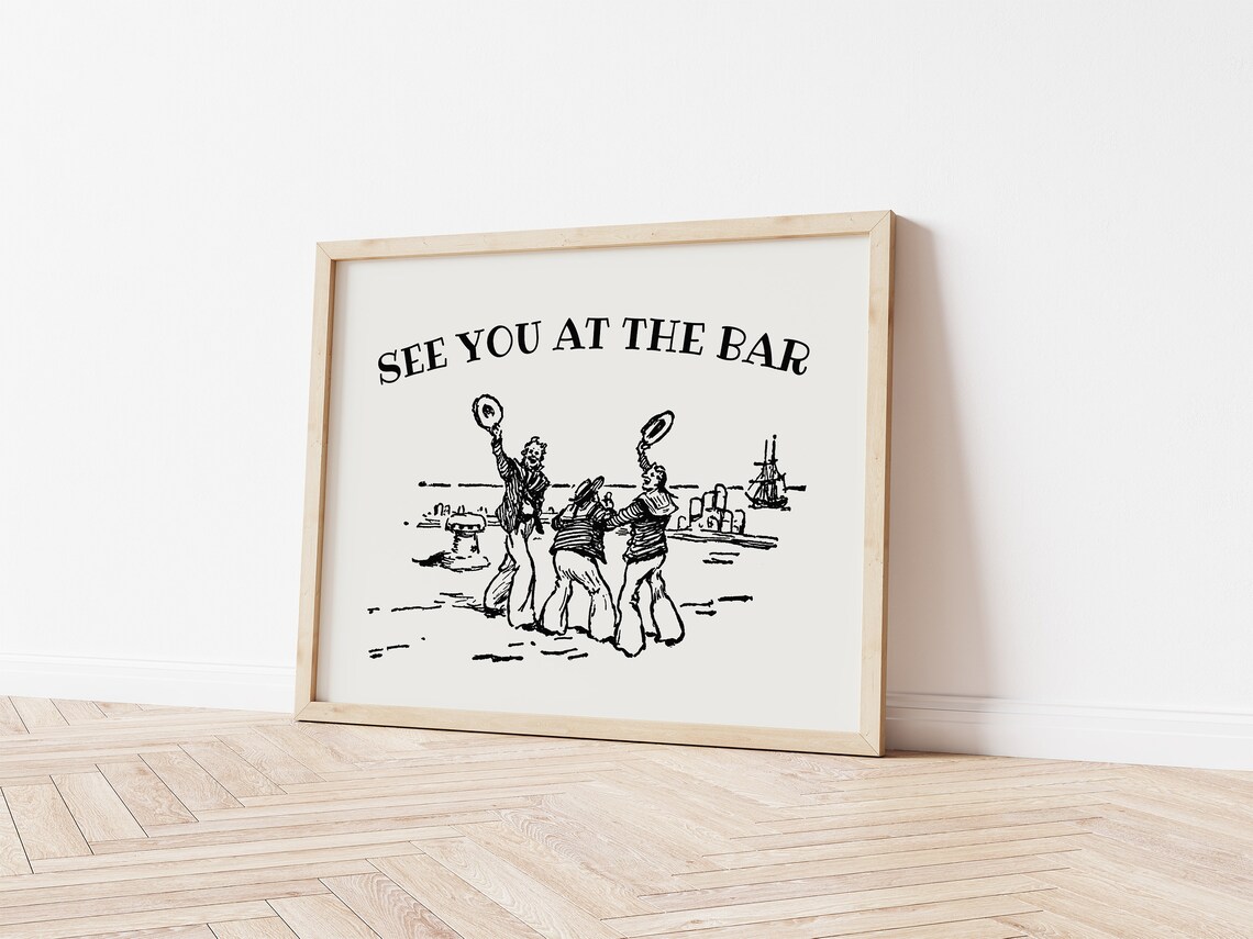 Funny Bar Cart Vintage Sailor Bar Art Print - Image 4