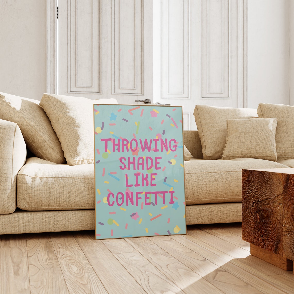 Throwing Shade Like Confetti Hot Pink Confetti Sprinkle Poster - Image 5