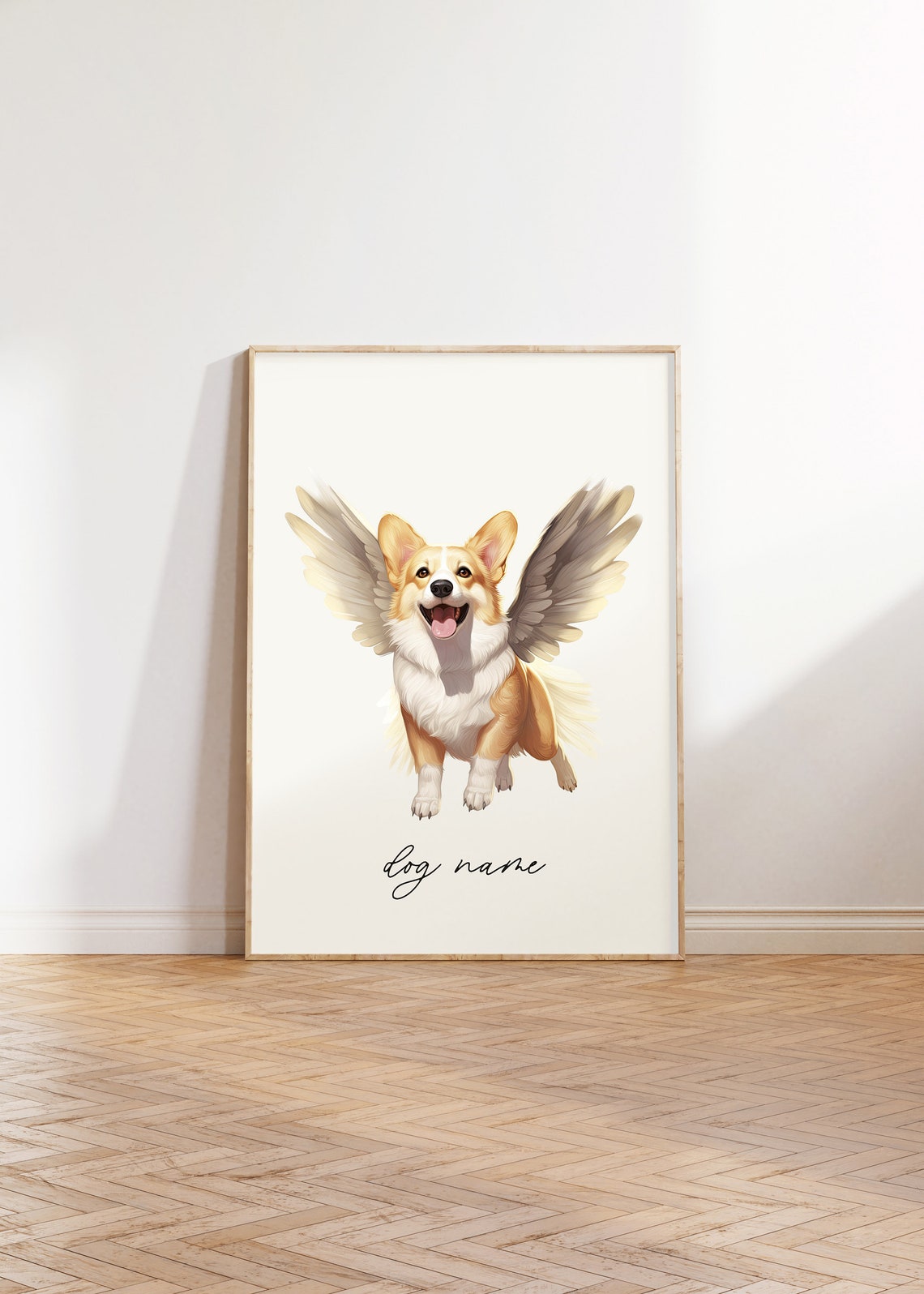 Welsh Corgi Dog Memorial Rainbow Bridge Print Pet Loss Memorial Gift Portrait Angel Dog Print Pet Loss Sympathy Gift Custom Dog Painting - Image 3