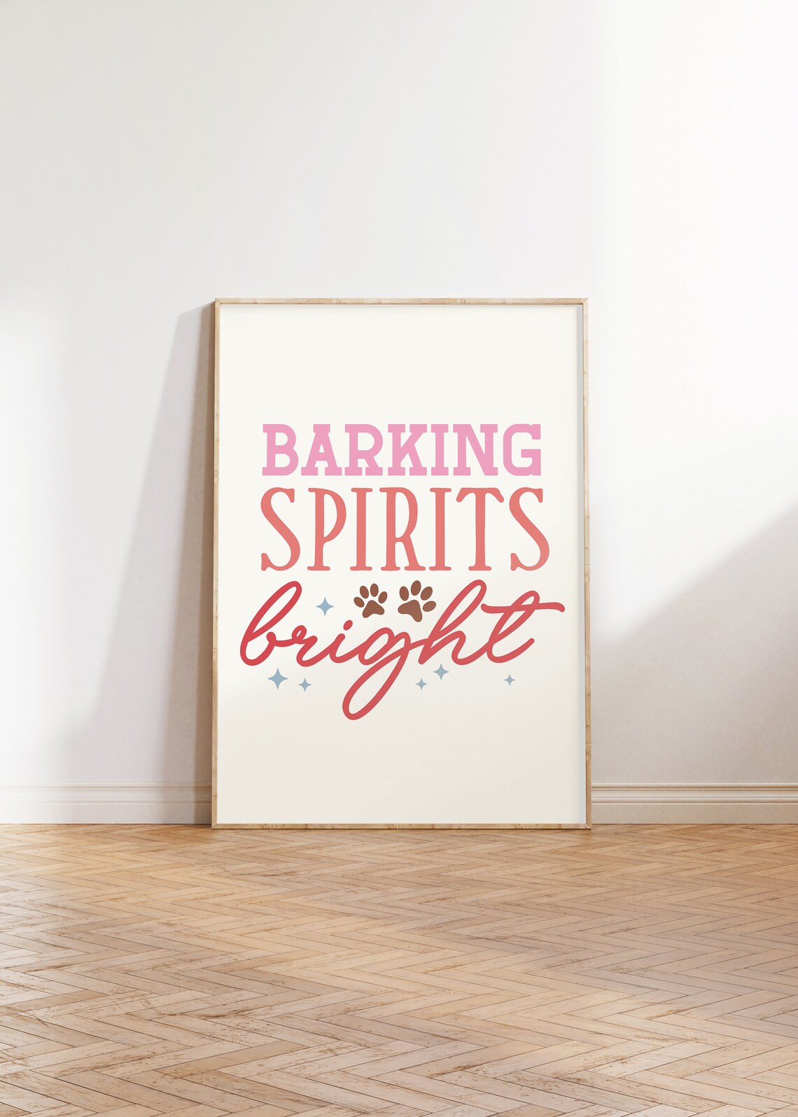 Barking Spirits Bright Funny Dog Pun Christmas Typography Poster - Image 2