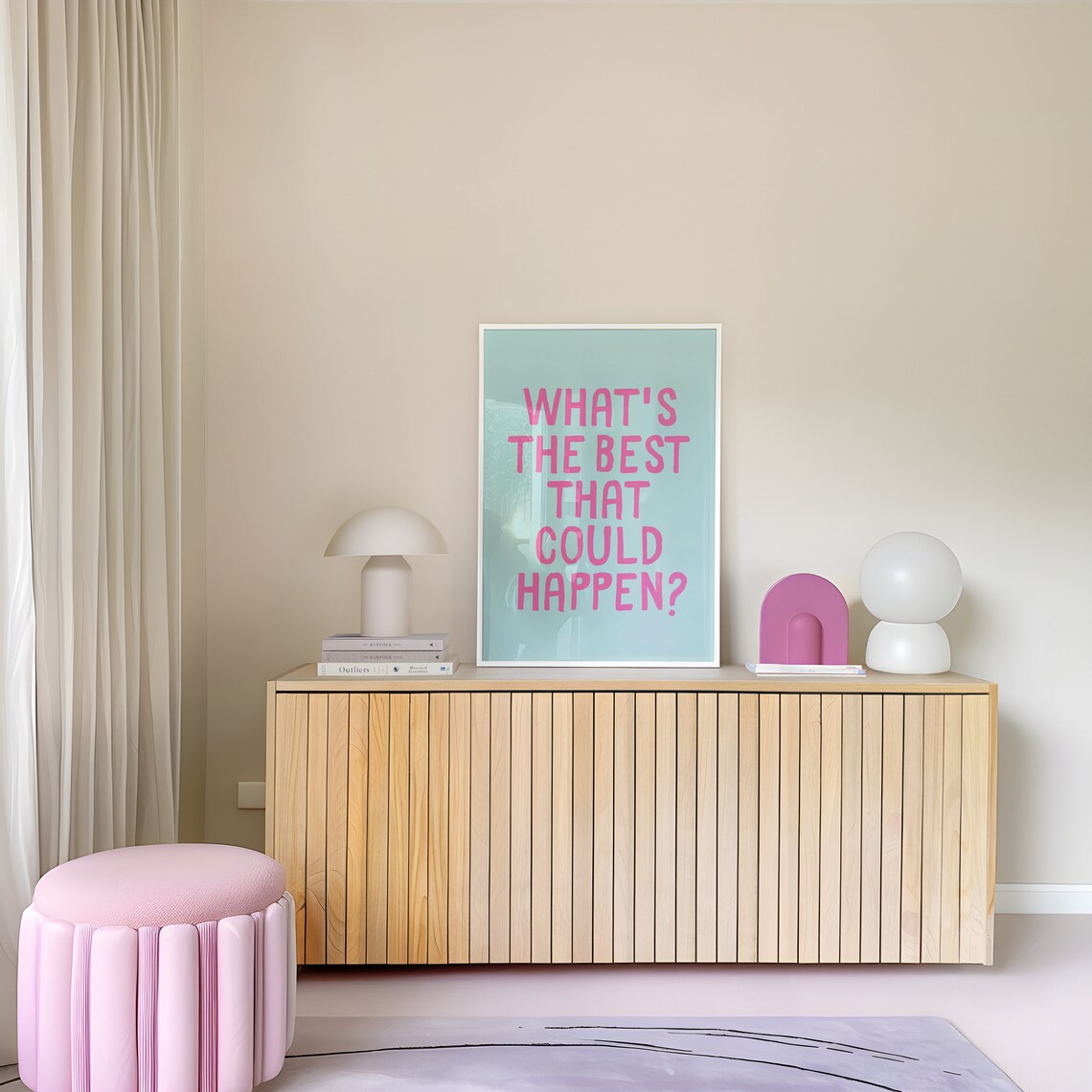 Whats The Best That Could Happen Quote Wall Art Print - Image 4