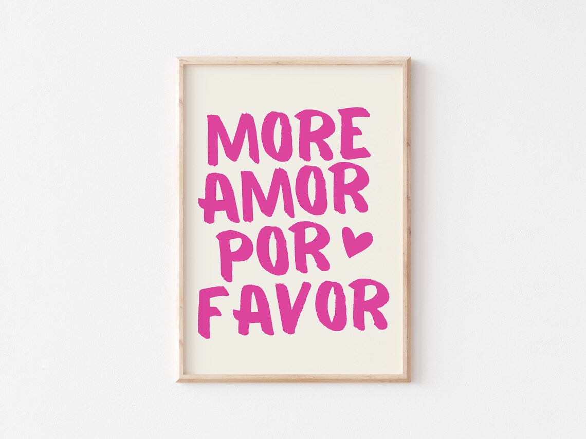 More Amor Por Favor Maximalist Love Quote Poster - Image 3