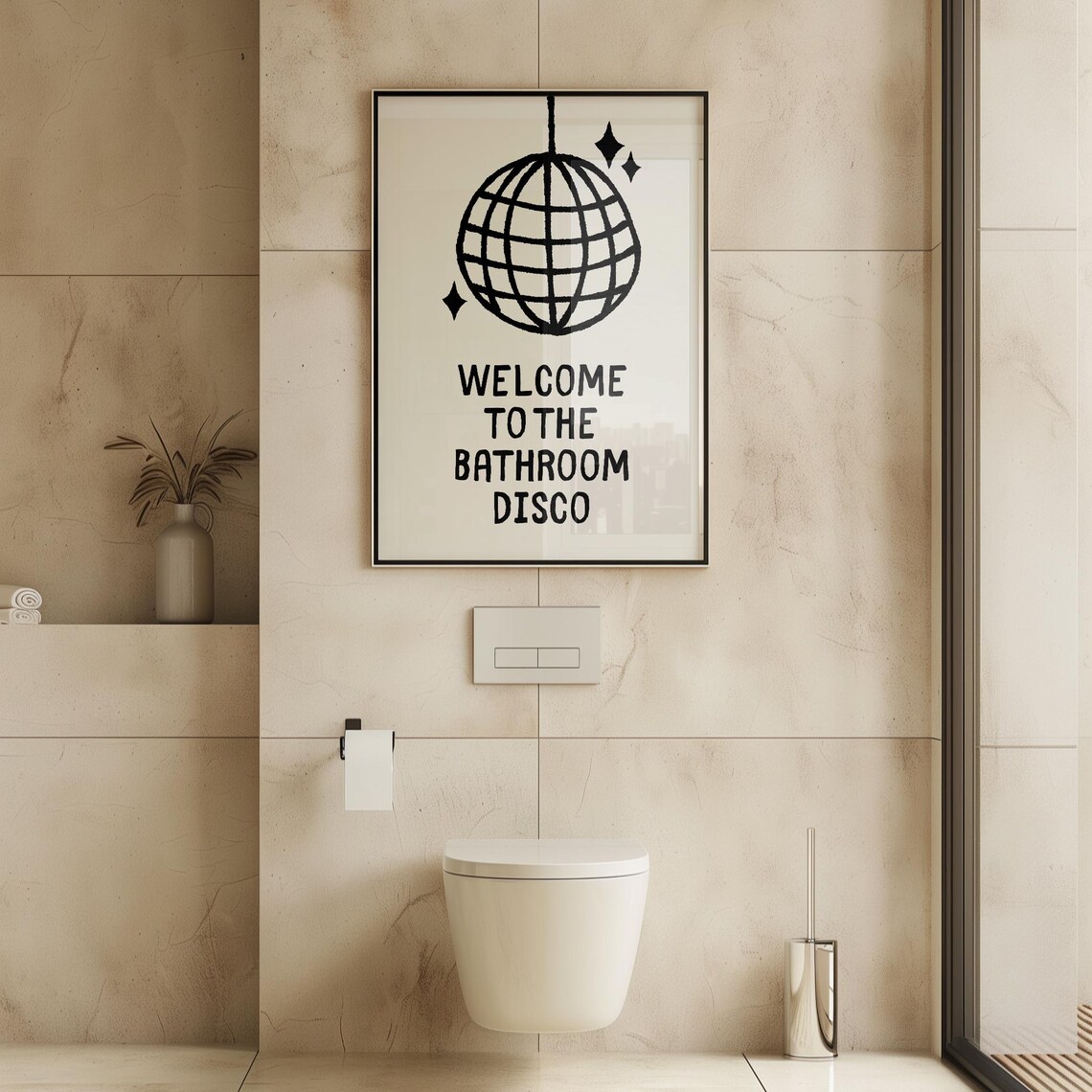 Bathroom Disco Retro Aesthetic Wall Art Print - Image 2