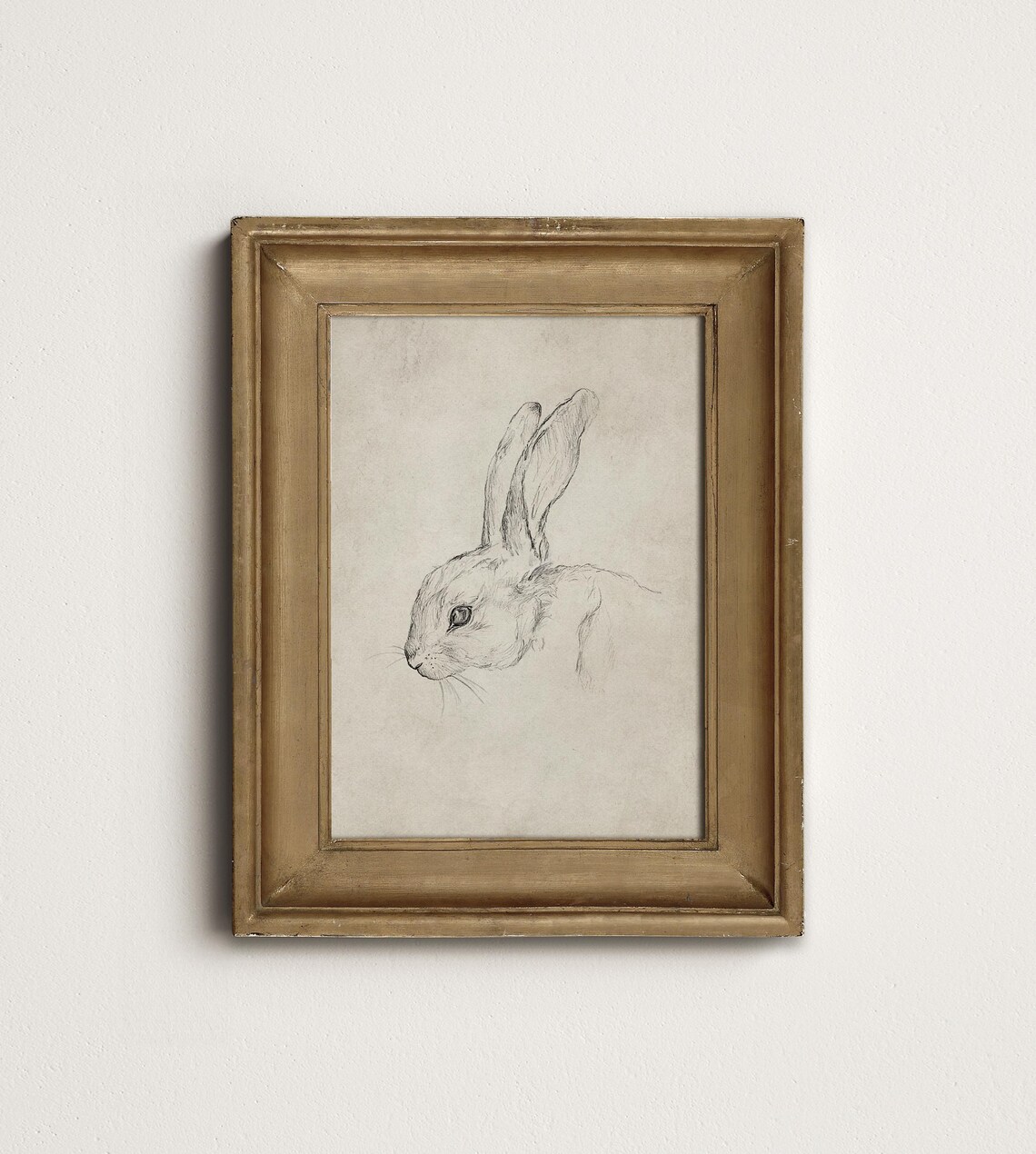 Rustic Rabbit Art Print, Neutral Nordic Bunny