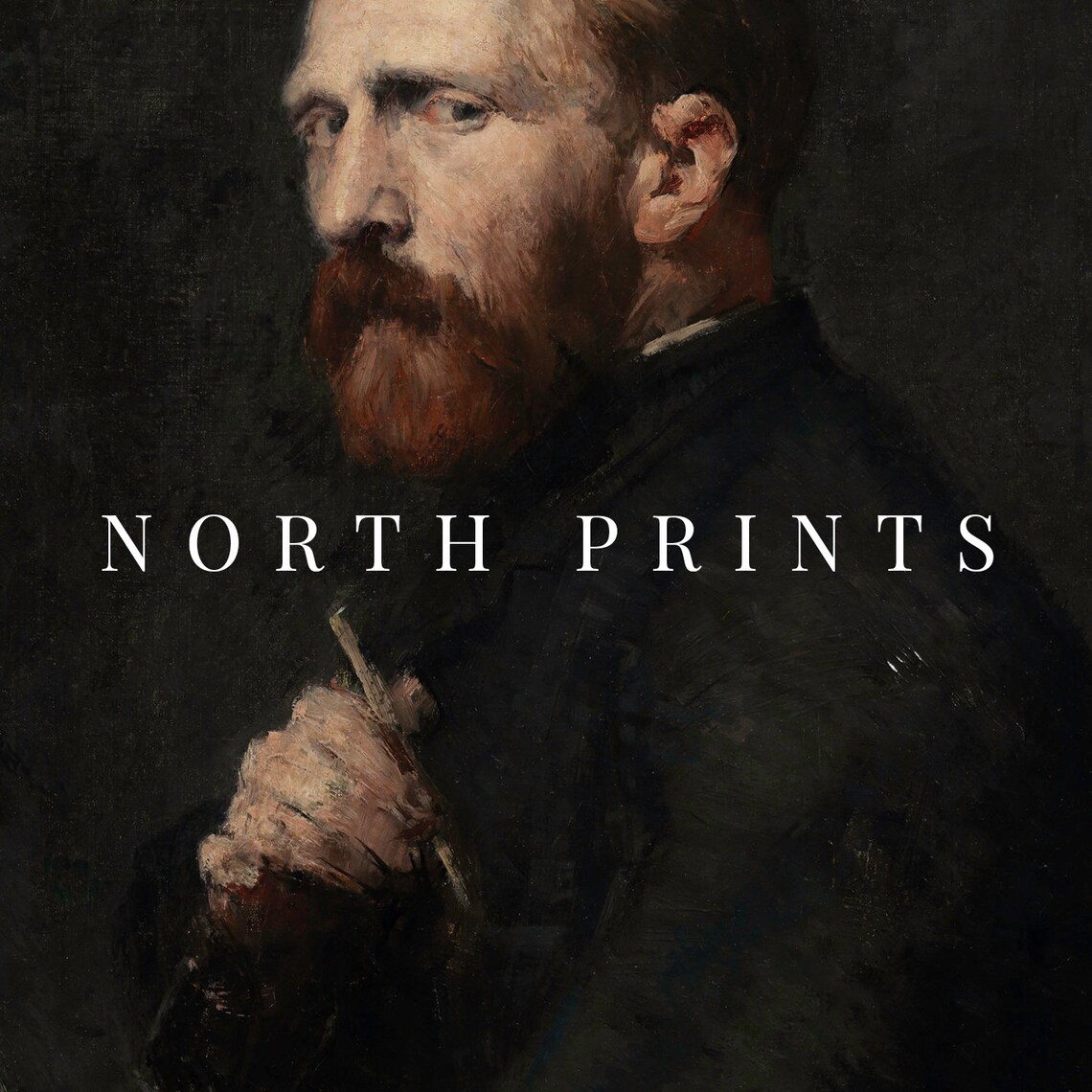 Vintage Man Portrait Painting, Dark Moody Portrait - Image 3
