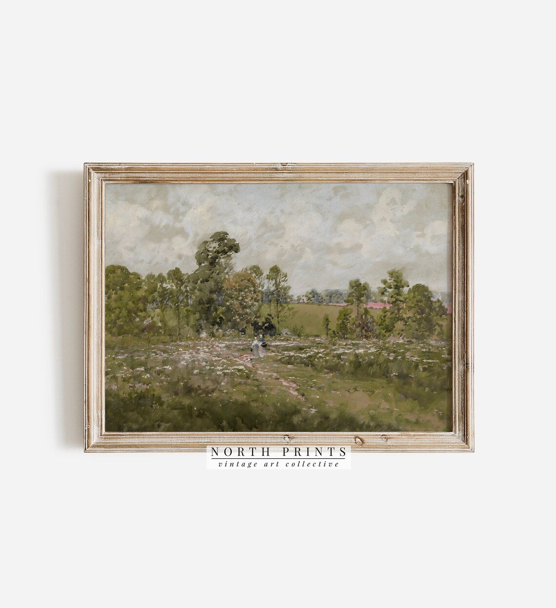 Summer Meadow Landscape Watercolor Art Print - Image 3