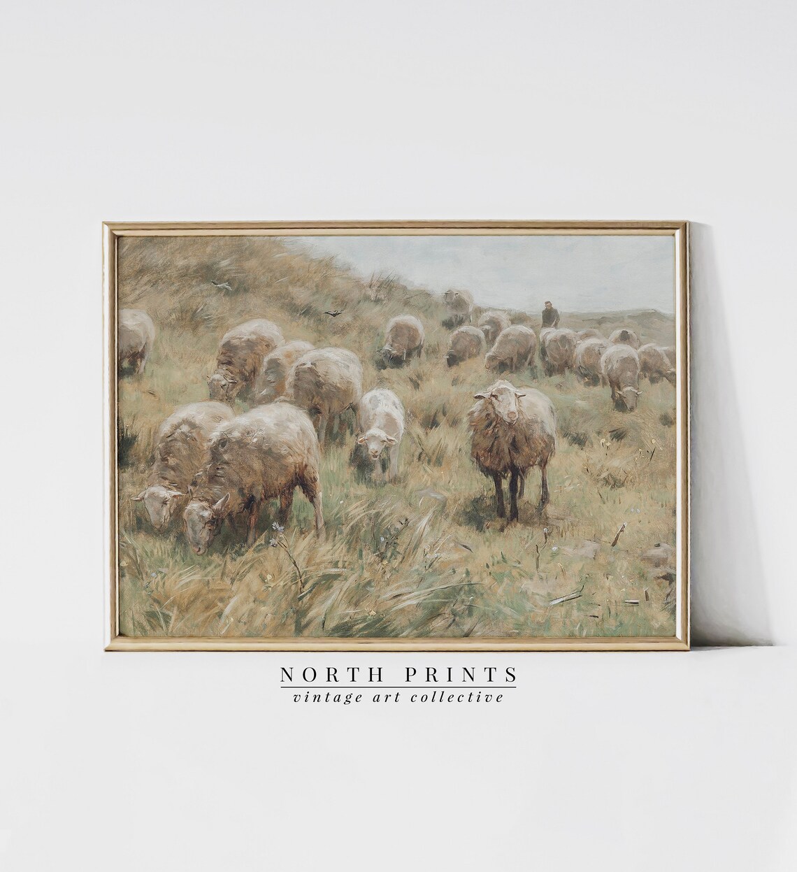 Antique Sheep Painting Vintage Farmhouse Art Print - Image 3
