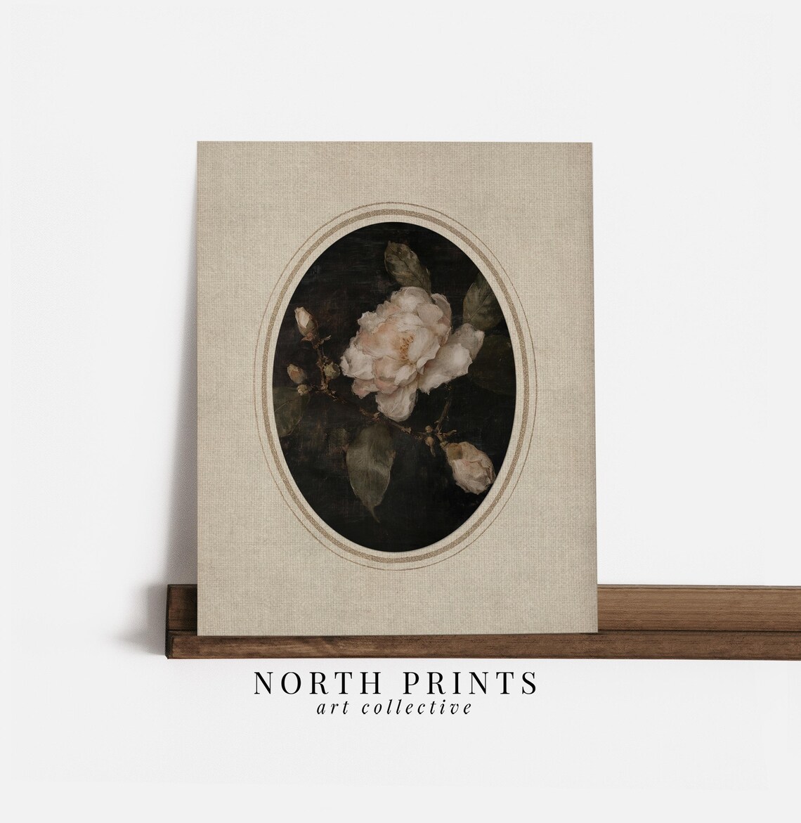 Moody Antique Botanical Art Print, Victorian Floral - Image 4