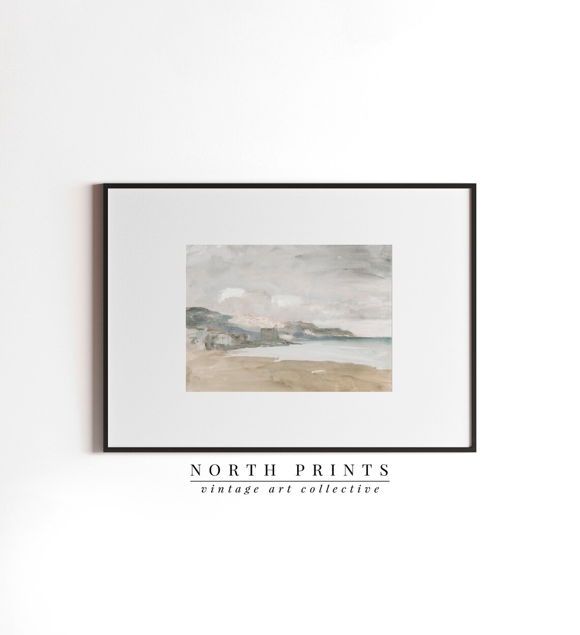 Neutral Summer Coastal Vintage Art Print - Image 3