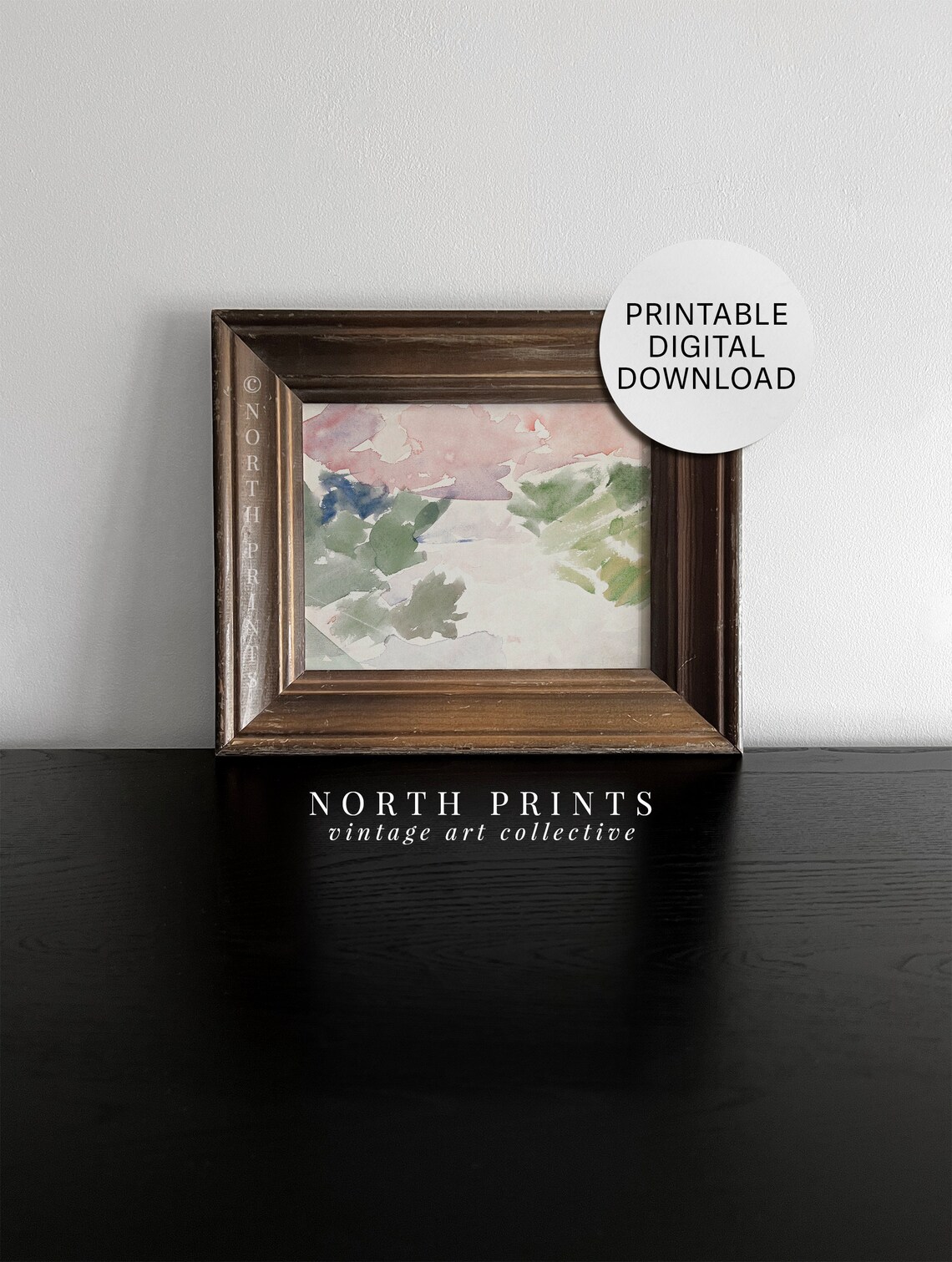 Spring Soft Muted Abstract Vintage Art Print - Image 3