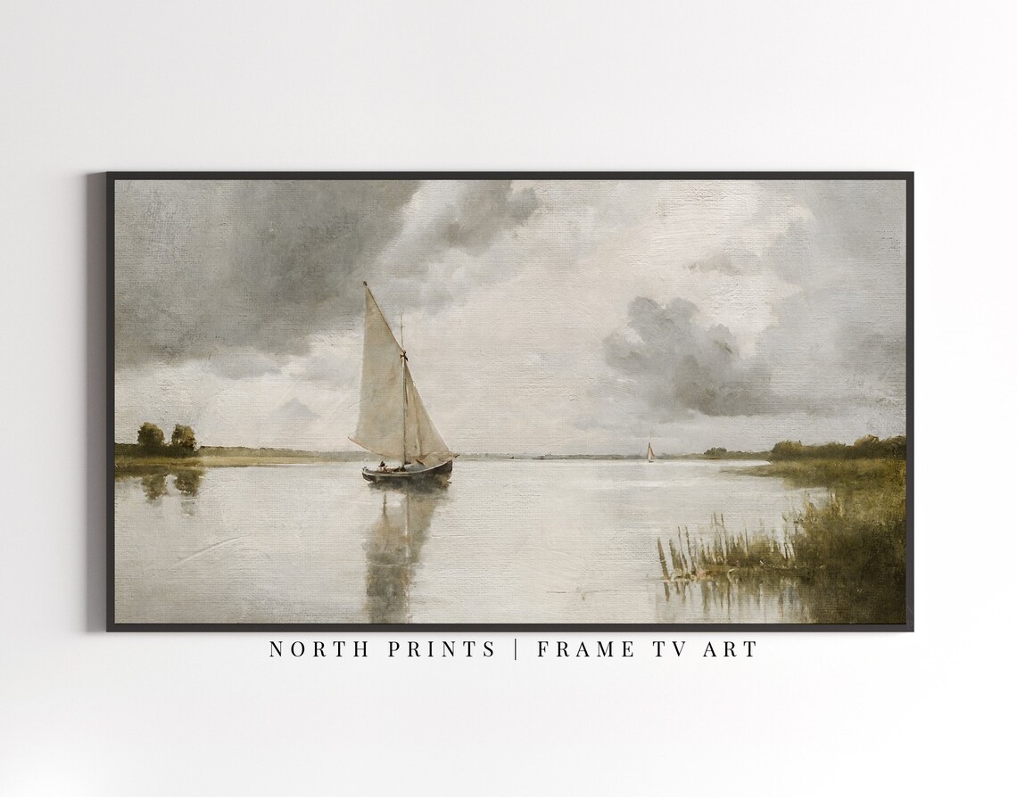 Lake Sailing Vintage Sailboat Travel Poster - Image 3
