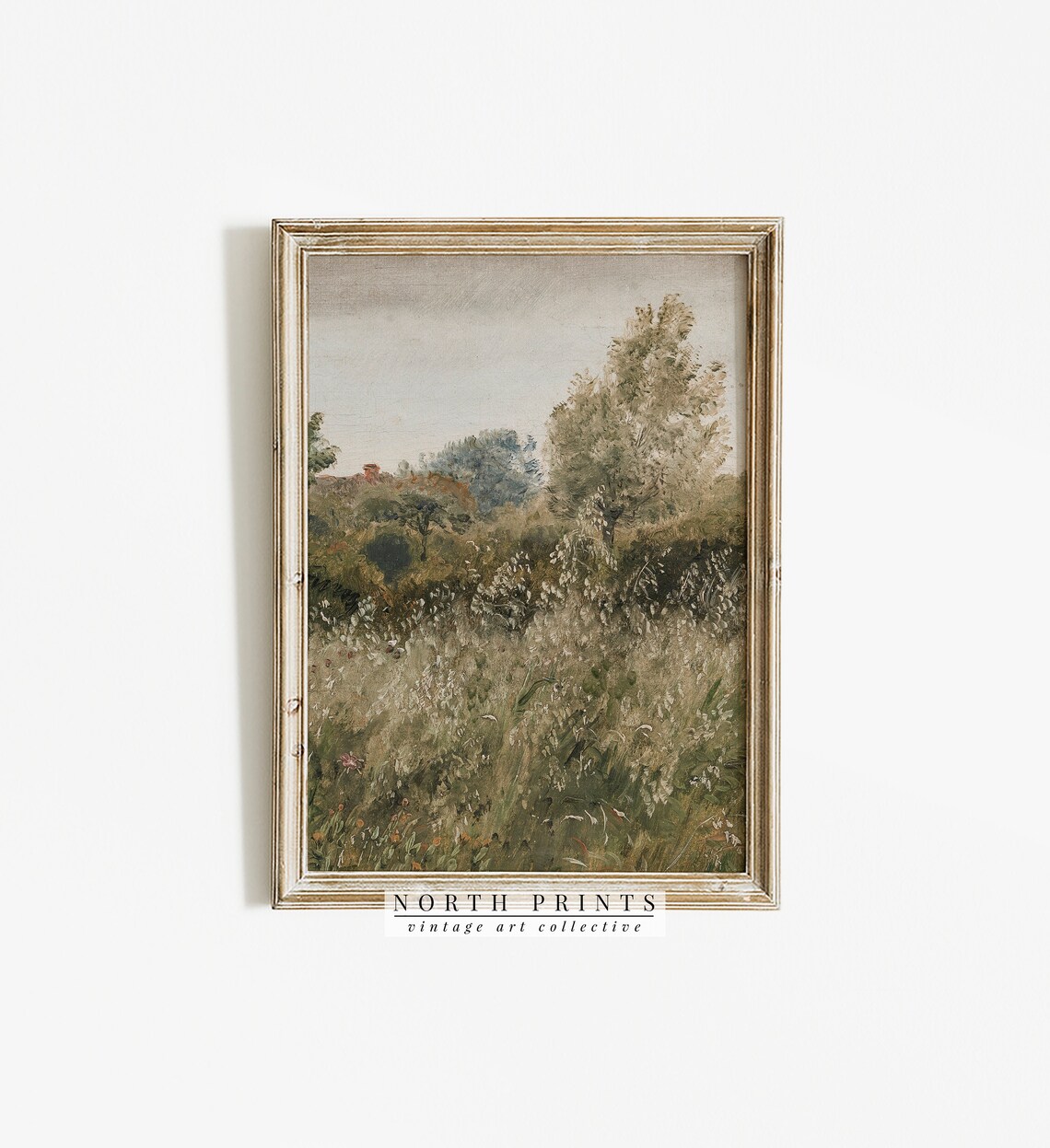 Vintage Cottage Landscape Painting, Farmhouse Art Print - Image 2