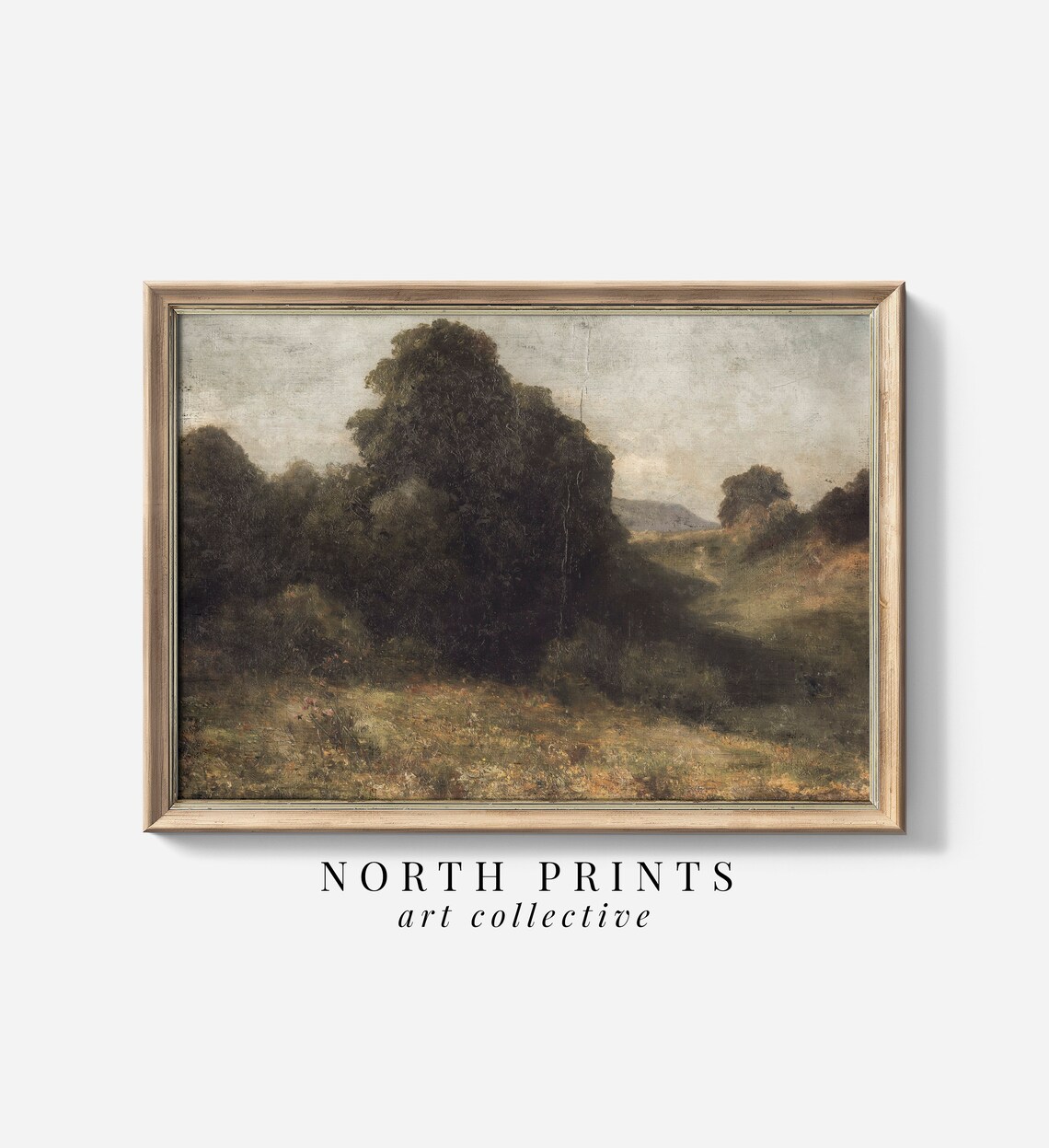 Vintage Summer Landscape Art Print, Rustic Wall Art