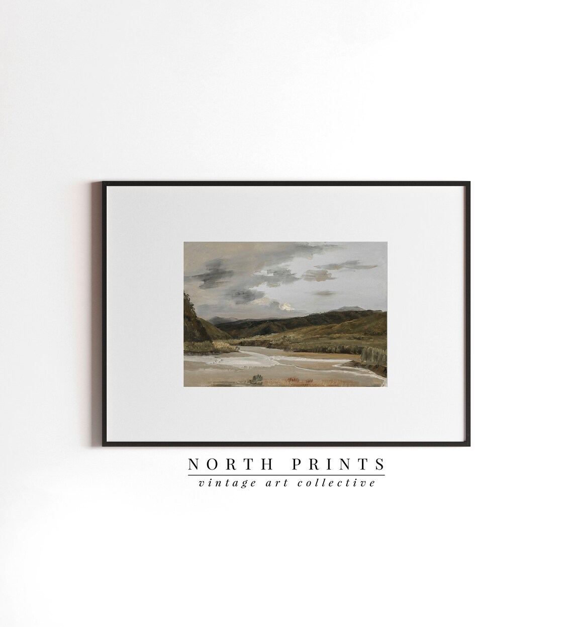Warm Moody Landscape Painting River Scenery Art Print - Image 3