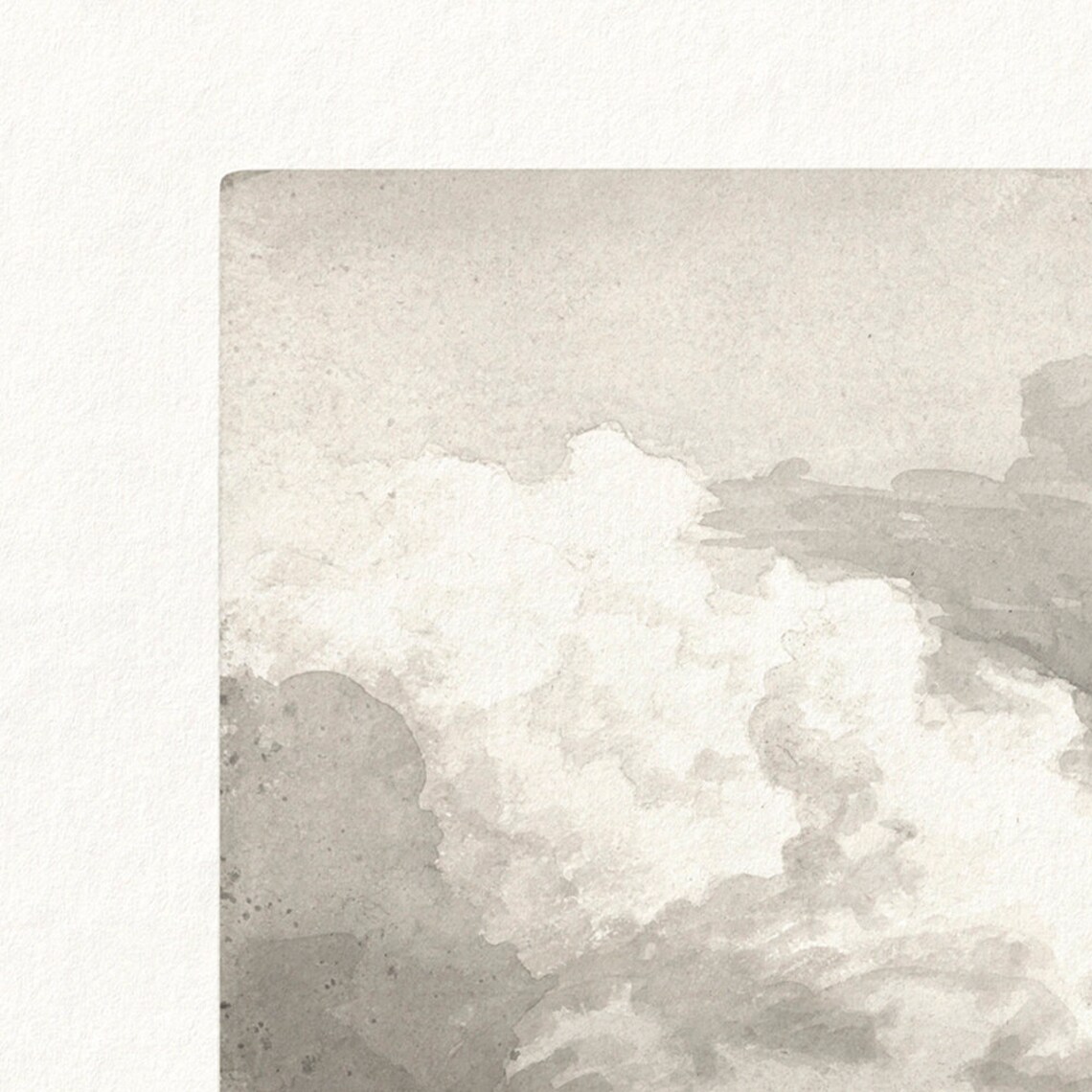 Cloud Study Vintage Painting, Minimalist Sky Art Print - Image 3