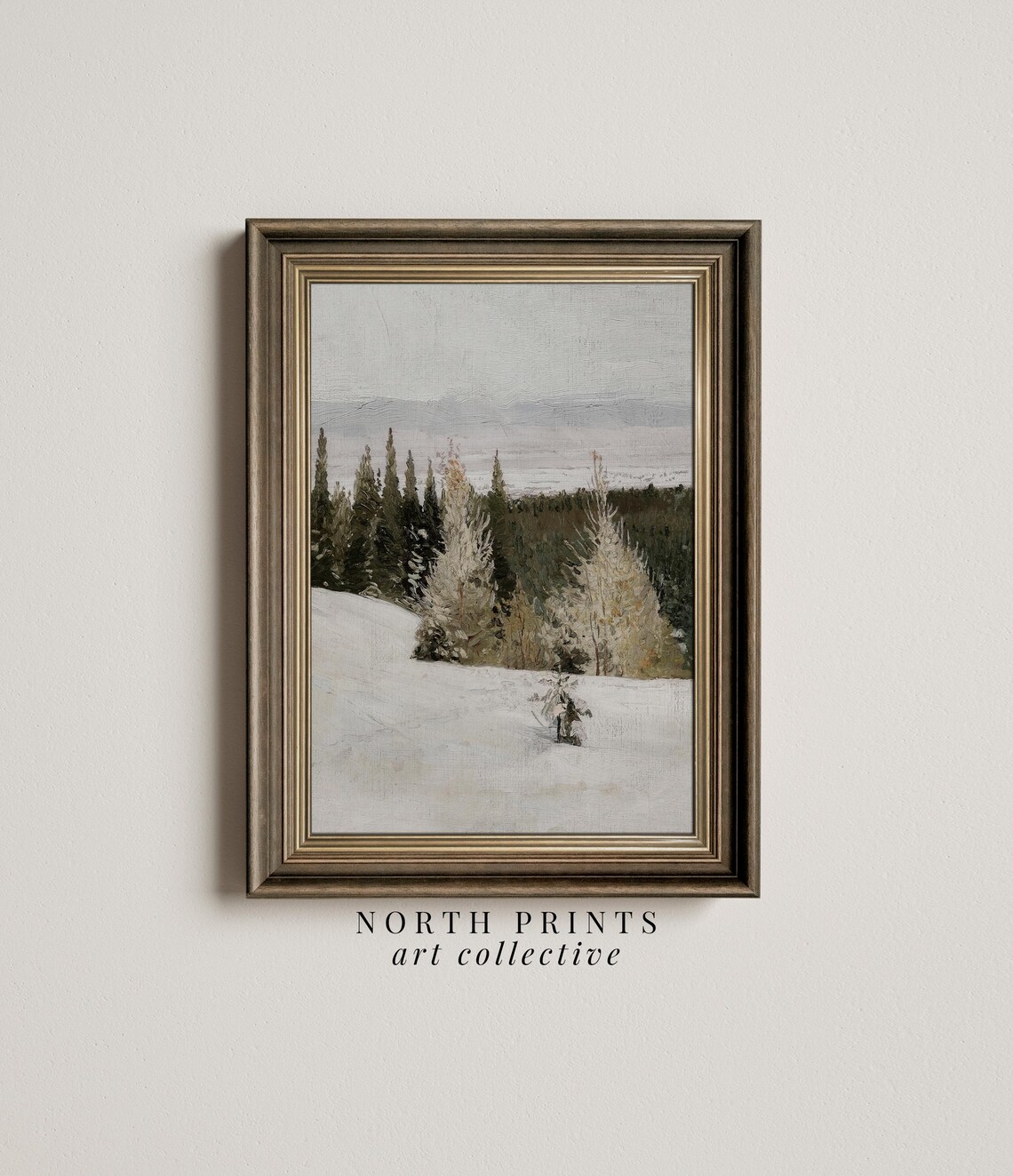 Winter Country Forest Painting Christmas Art Print