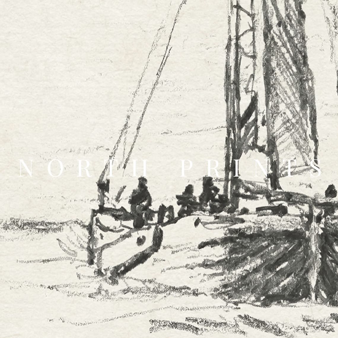 Simple Nautical Sketch Art Print, Lake House Sailboat - Image 3