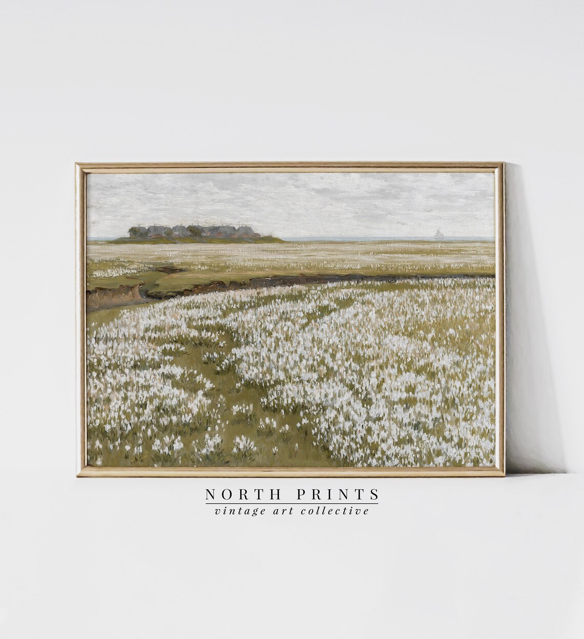Spring Meadow Vintage Landscape Art Print - Image 3