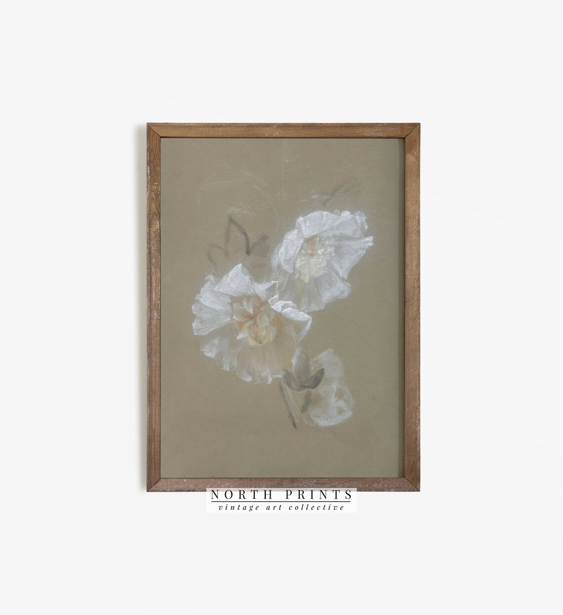 Neutral Vintage Botanical Art Print, Muted Floral - Image 3