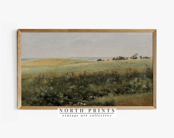 Meadow Summer Vintage Painting Art Print