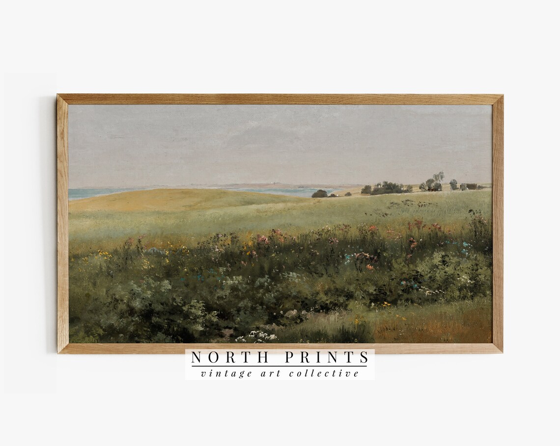 Meadow Summer Vintage Painting Art Print