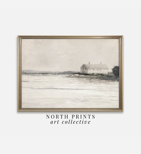 Lake House Vintage Coastal Neutral Art Print