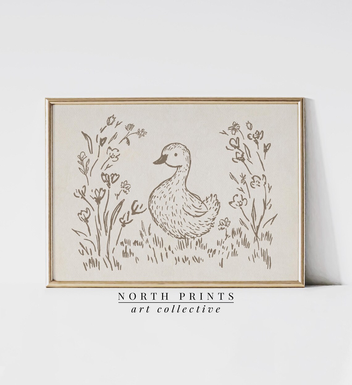 Duck Nursery Art Print, Neutral Minimalist Kids Decor - Image 2