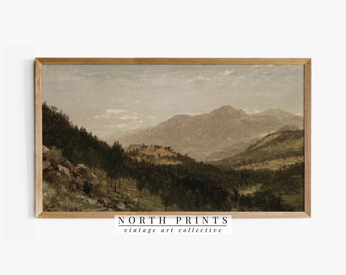 Vintage Moody Landscape Art Print, North Prints